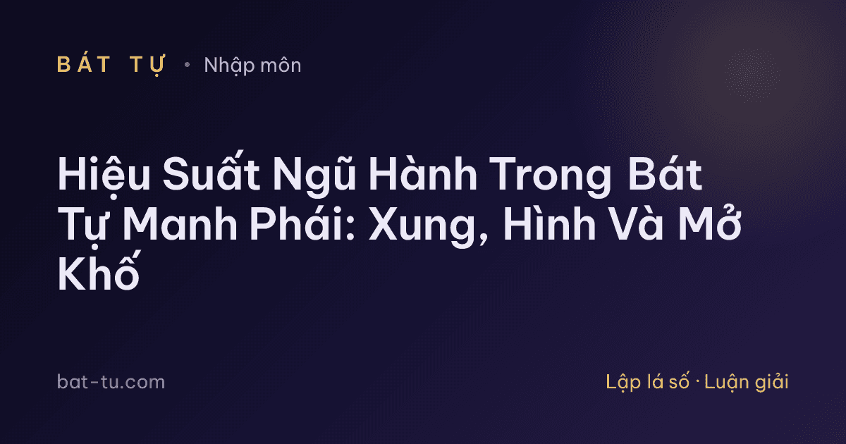 Hiệu Suất Ngũ Hành Trong Bát Tự Manh Phái: Xung, Hình Và Mở Khố