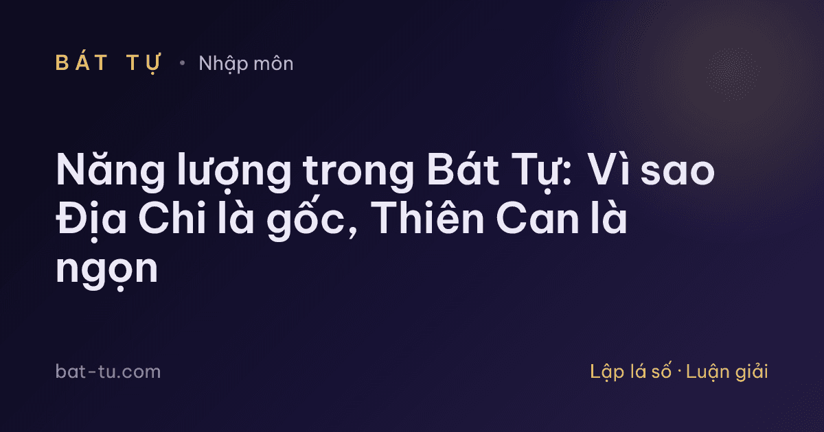 Năng lượng trong Bát Tự: Vì sao Địa Chi là gốc, Thiên Can là ngọn
