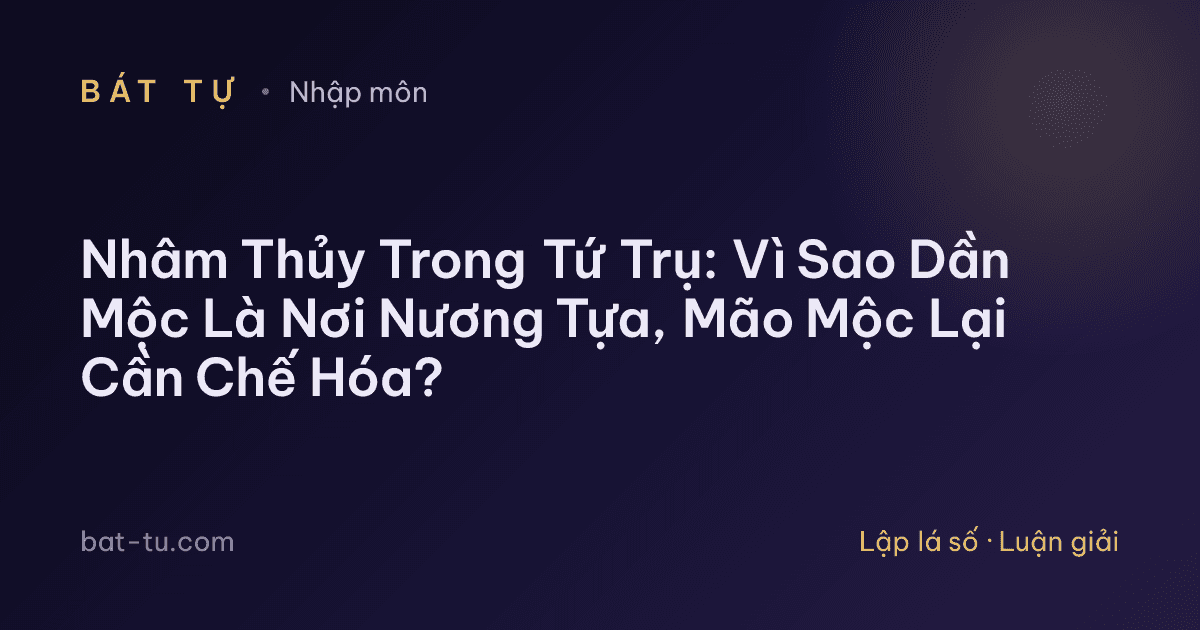 Nhâm Thủy Trong Tứ Trụ: Vì Sao Dần Mộc Là Nơi Nương Tựa, Mão Mộc Lại Cần Chế Hóa?
