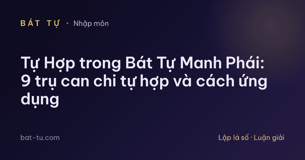 Tự Hợp trong Bát Tự Manh Phái: 9 trụ can chi tự hợp và cách ứng dụng